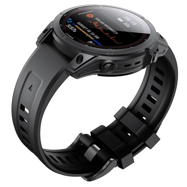 20MM Rem til håndled i silikone med hurtigspænde til Garmin Fenix ​​7S/6S/6S Pro/5S/5S Plus/Descent Mk2S ur (sort) Sort