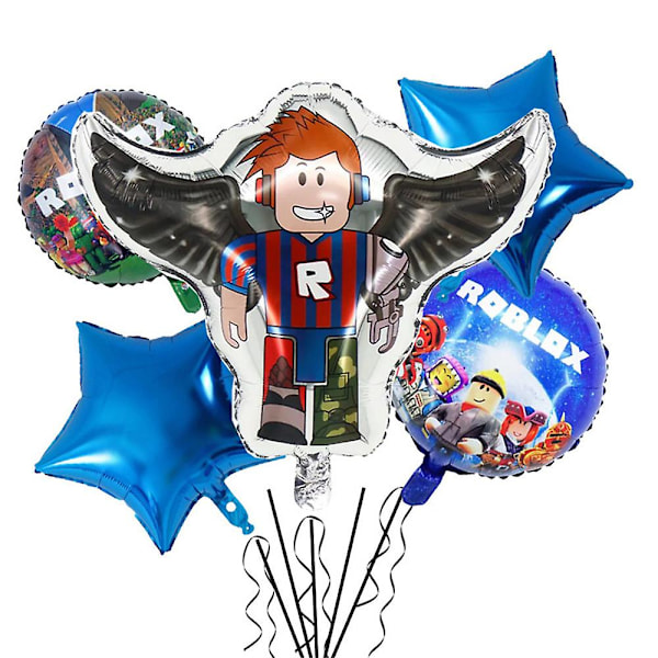 Roblox Tema Robert Style Fødselsdagsfest Dekoration Tilbehør Folieballoner Sæt