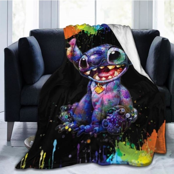 Stitch Cartoon Plush Blanket For Living Room Bedroom Sofa Bed B