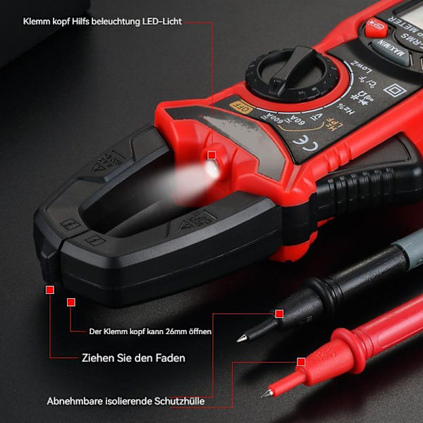 HT206D strömtång, DC/AC strömtång multimeter 600V