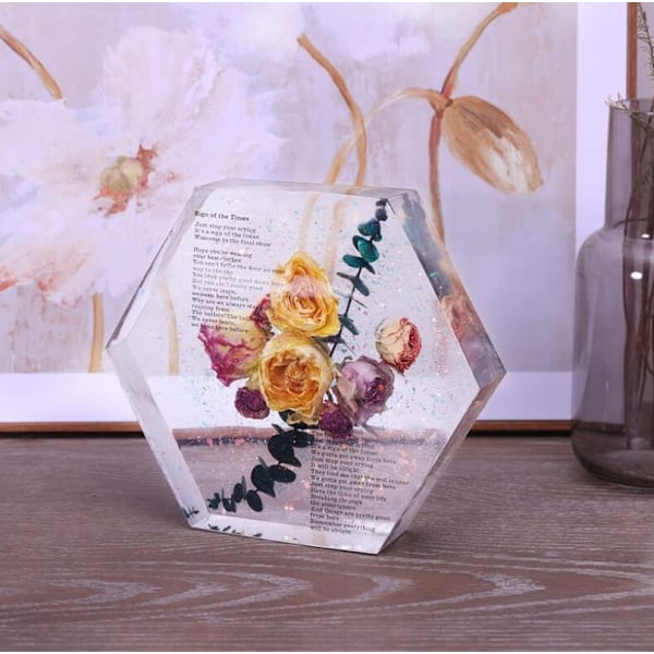 Krystal Epoxy Harpiks Geometrisk Stereo Bezel Prøve Silikonform Medium