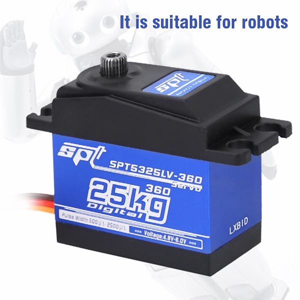 1500μs/ 330hz 360 Kontinuerlig Rotation SPT5525LV-360 25KG Digital Servo RC Robot