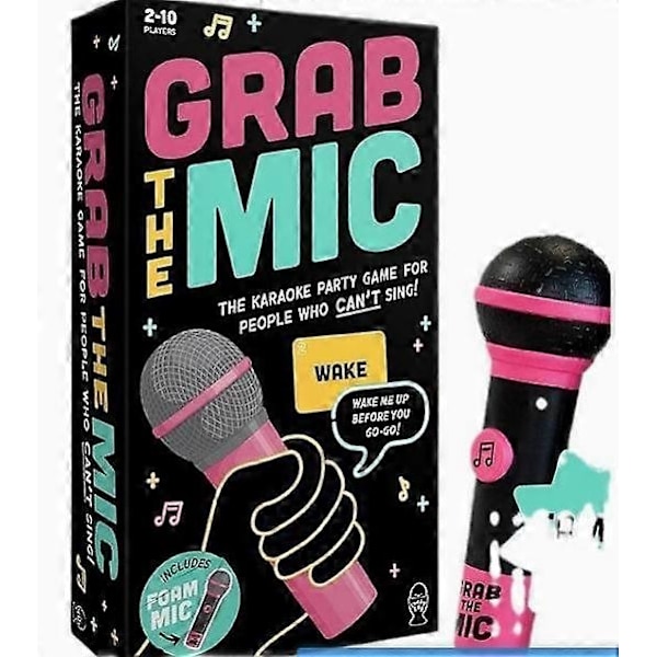 Grab the Mic Karaoke Spill - Spiller du karaoke, 2-10 spillere, 250 tekstkort - Perfekt