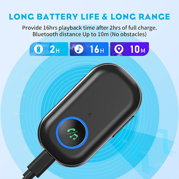 Aux Bluetooth-adapter til bil, Bluetooth Aux-adapter 5.0 til