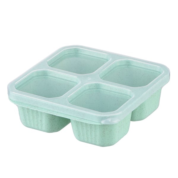 Snacklådor (3-pack) - 4 fack stapelbara Bento-lådor Matförberedelse Behållare Återanvändbara Lätta Lunchlådor för Barn och Vuxna Grön green