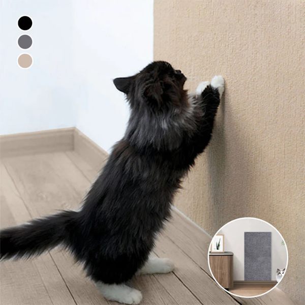 Kattenskrapematte med selvklebende bakside Stabil møbelbeskyttende matte for kattunger Katt Mørkegrå ia Mørkegrå Dark Grey 30x100cm