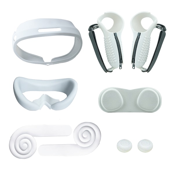 VR silikone cover sæt til Pico 4 VR headset ørebeskyttelse hovedbøjle White 0.24