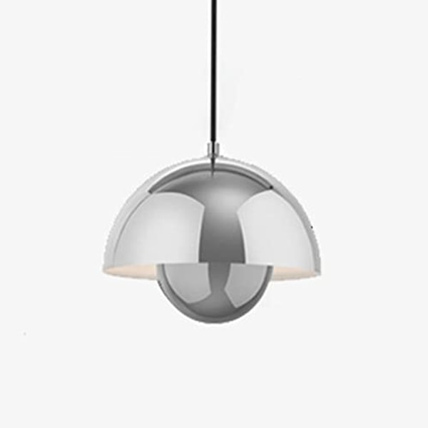 CraftThink LED-riippuvalaisin, pallomainen upotettu valaisin, moderni metalliripustusvalaisin olohuoneeseen, makuuhuoneeseen, ruokasaliin, R Inn Chromium 10 inches