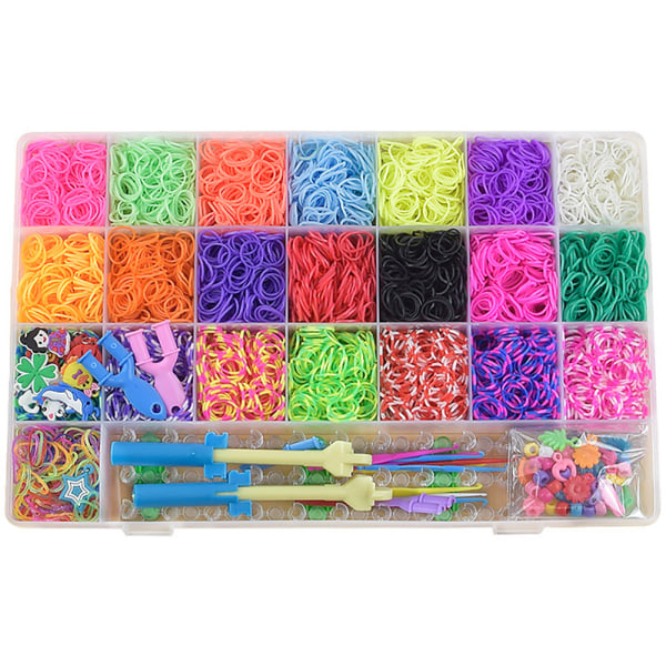Loom Bands kit 6,800 pieces of band - Make your own bracelets & figures multicolored