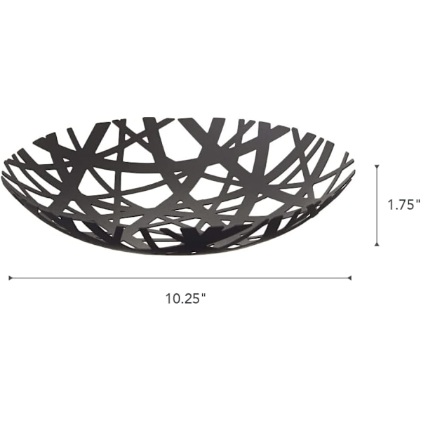 Frugtskål, Metal, Sort, One Size
