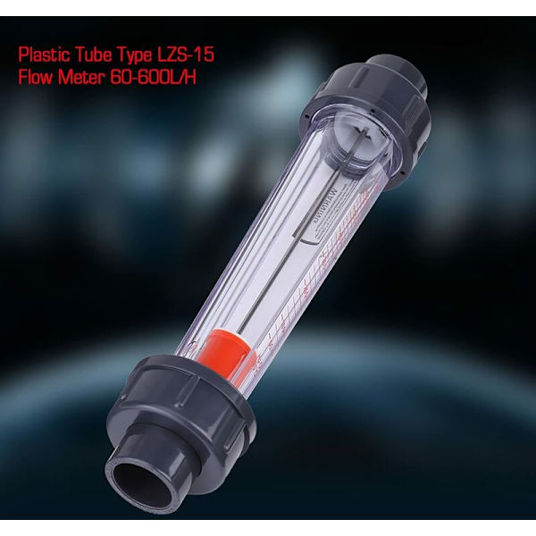 Plast Rotameter Vattenflödesmätare 60-600L/H LZS-15D Flytande Rör Mätinstrument