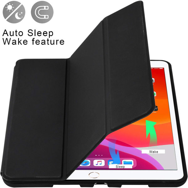 iPad 10.2-fodral (9:e generationen 2021) & (8:e generationen 2020) & (7:e 2019) Auto wake/sleep-funktion Omslagsskal