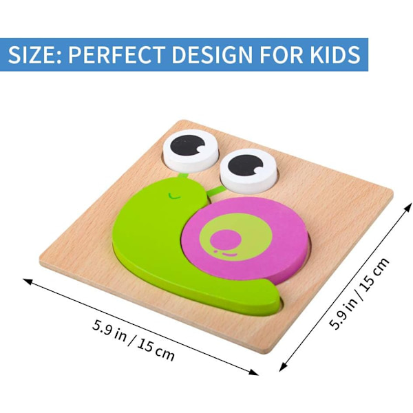 Baby dreng puslespil, træ puslespil legetøj til 1-3 år gamle drenge piger fødselsdagsgave til 1-3 år gamle småbørn børn pædagogisk legetøj Insects