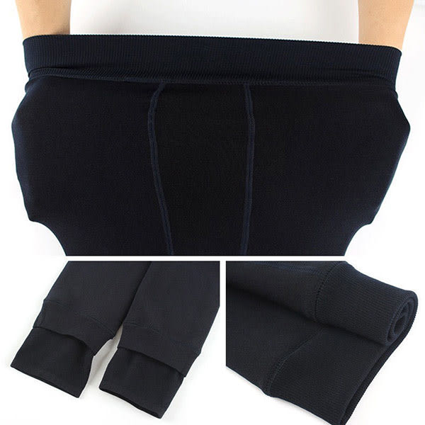 Kvindernes varme fleece vinter strækbare leggings varme fleece foret slanke termiske bukser trin på foden step on foot d