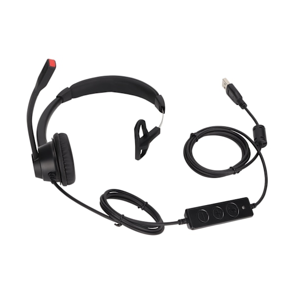 Enkel øretelefon headset støyreduksjon volumjustering demp USB forretnings headset med mikrofon svart H390‑ USB‑1