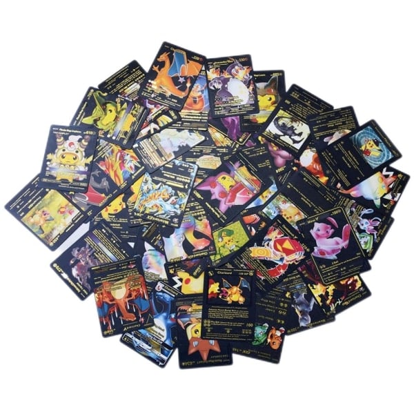 Cartoon Anime Gold File Trading Card Set för barn Black Gold