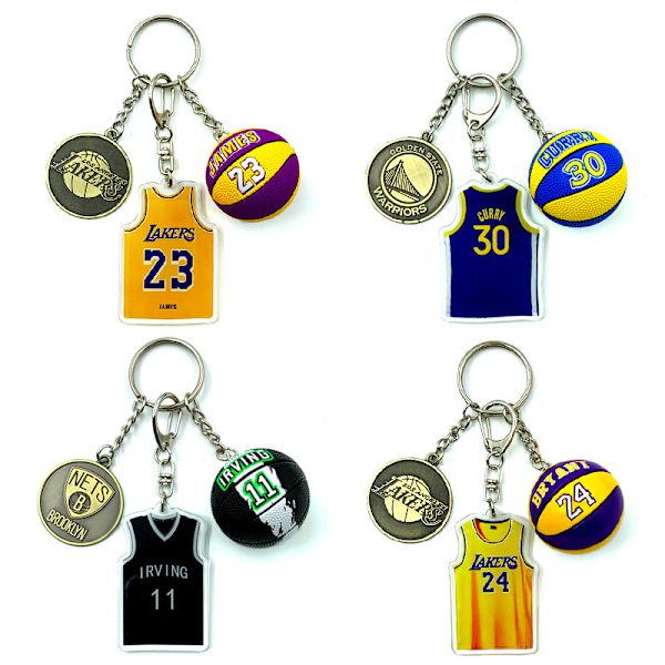 stk. Personlige Basketball Nøgleringe, Basketball Nøglering til Drenge og Piger, Basketball Gave, 23 James (Lakers)