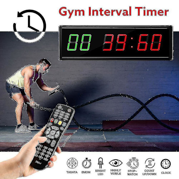 2024 Gym Timer Med Fjärrkontroll, Intervall Timer Stoppur För Hem Gym