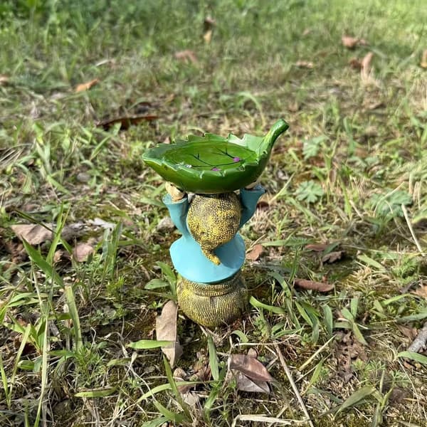 Amerikansk Gnome Fuglefoder (Blad-Holdende) | Resin Have Gårdhave Skulptur_dværg_ dwarf