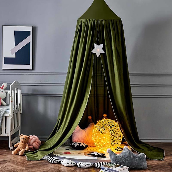 Baby Chiffonhimmel - Sprinkelsengshimmel - Lekehimmel - Barnerom - Høyde: 240 cm - Falelengde: 260 cm Dark green
