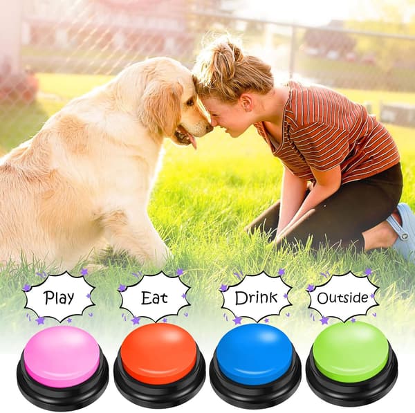 4-pack Hundpratknappar, Kommunikationsknappar för Hundar, Hundträning
