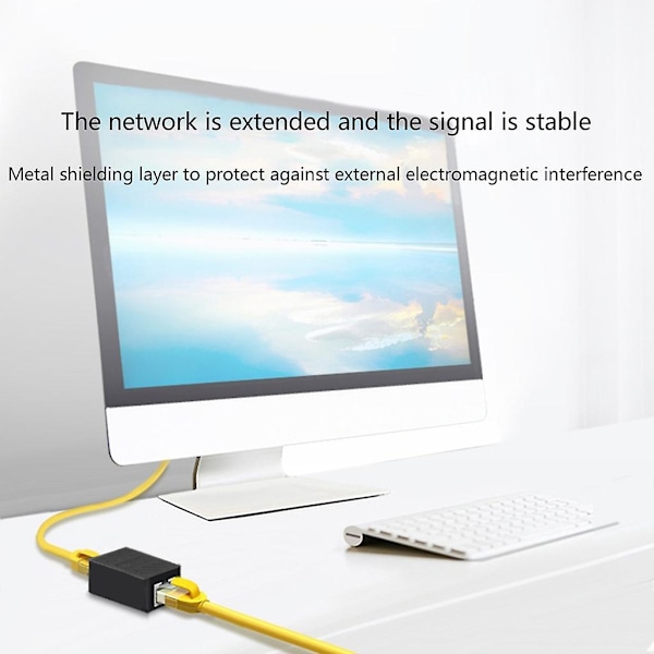 RJ45 Lan-kontakt Adapter Koppling Lan-förlängare Skärmade Anslutningar Bredband