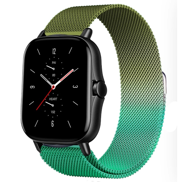 Magnetic Loop for Amazfit GTS/4/2/2e/GTS2 Mini/3/GTR 4/3/2/47mm 20mm 22mm Metal Mesh Smartwatch Mesh Amazfit Bip 5 Strap Green 2