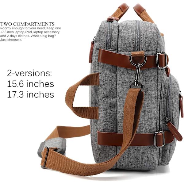 Konvertibel ryggsäck Messenger Bag Axelväska Handväska Business Portfölj Multifunktionell Reseryggsäck Passar 15,6 tums bärbar dator