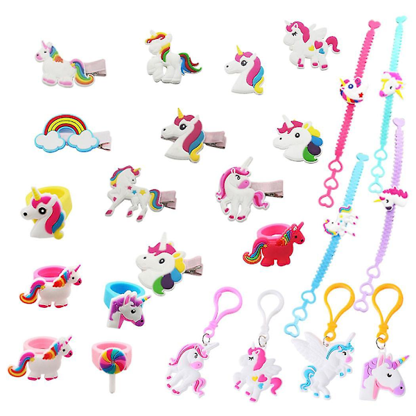 24-dagers Unicorn-kalender Nedtelling Unicorn Hårspenner Ringer Overraskelse Blindboks For Jenter Julegave