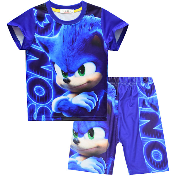 Sonic The Hedgehog Pyjamas för pojkar barn T-shirt & shorts Pjs Set 120cm 120 cm