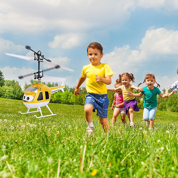 Cartoon Intelligent Sensing Flygande Leksak Fjärrkontroll Helikopter Leksak Med Led-ljus Yellow