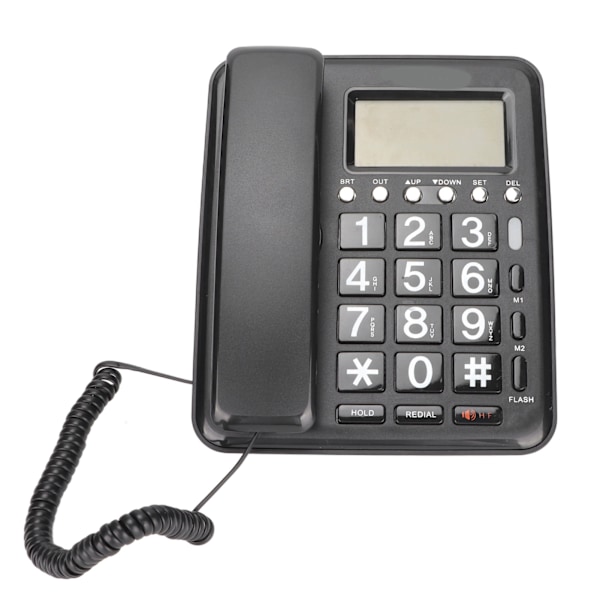 KX-T719CID Trådbunden telefon Klassisk handsfree Stor touch Caller ID Skrivbordstelefon för hemmakontor (Svart)