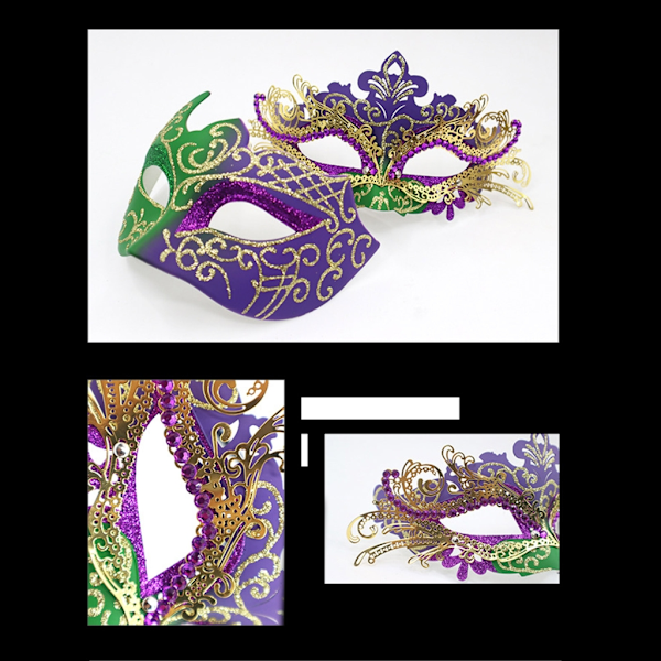 Naamio naamio naisille ja miehille, Venetsian naamio, Halloween, Mardi Gras, naamiaiskostipuku 0.08 9