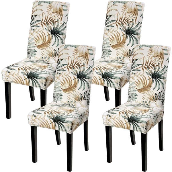 4-pak trekk Stretch avtagbare vaskbare spisestuestoler Flower Pattern 4