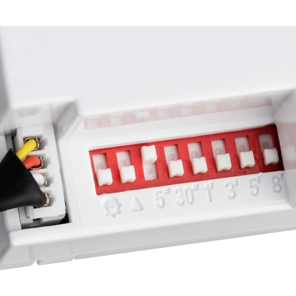 Mini innendørs bevegelsessensor, innfelt takmontering, programmerbar, infrarød sensor, rekkevidde 6m/360°, egnet LED-Fei Yu