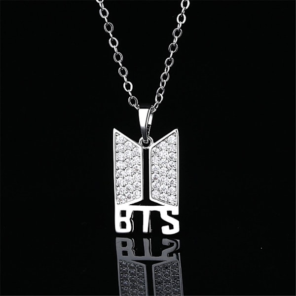 Hallyu Kpop 18k guldpläterat BTS hängsmycke halsband - hög kvalitet silver
