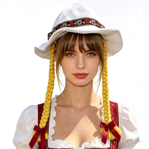 Oktoberfest bayersk flettehatt for kvinner, hodeplagg til München ølfestival kostyme Green
