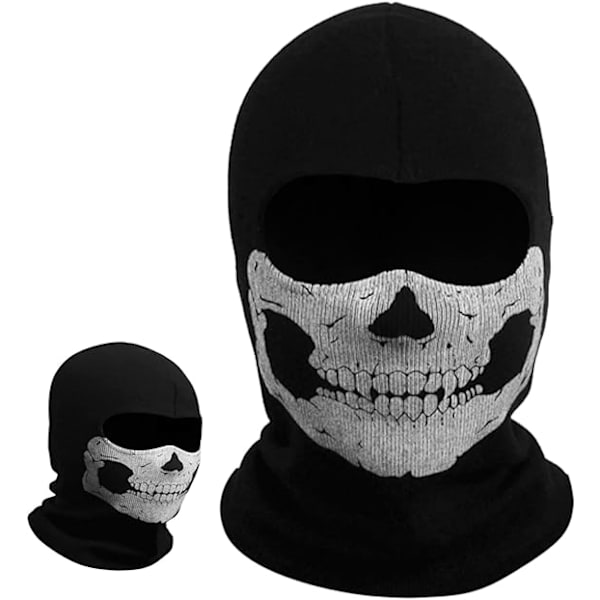 Yksi koko Kallo Ghost Mask Call Duty Mask Musta Koko Kasvot Pyörä Sk