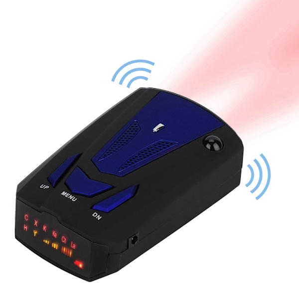 16-kaistainen 360 asteen V7 GPS-auton nopeustutka laserilmaisimella ja äänimerkillä (sininen)