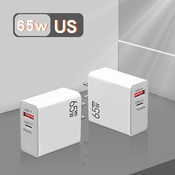 67W snabbladdare USB typ C laddningsadapter för iPhone 15 14 13 vit white US