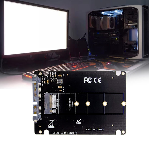 SATA till M.2 Key B NVMe-adapterkort som stöder Key B SATA-protokoll SSD överensstämmer med SerialATA rev3.0-specifikationer