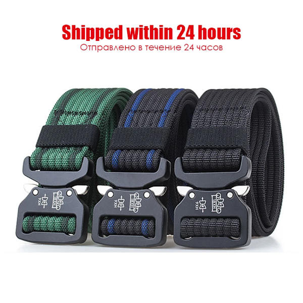 Retro Politi Taktisk Bælte Stærk 1200D Ægte Nylon Militær Hær Bælte Rustfrit Metal Hurtigudløser Spænde Qutdoor Arbejdsbælte ArmyGreen ArmyGreen 125cm Adjustable