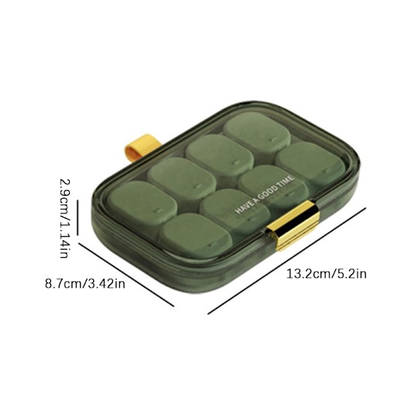 Portable Pill Box Three Meals Pill Box Tor Capacity Medicine - Perfet Green