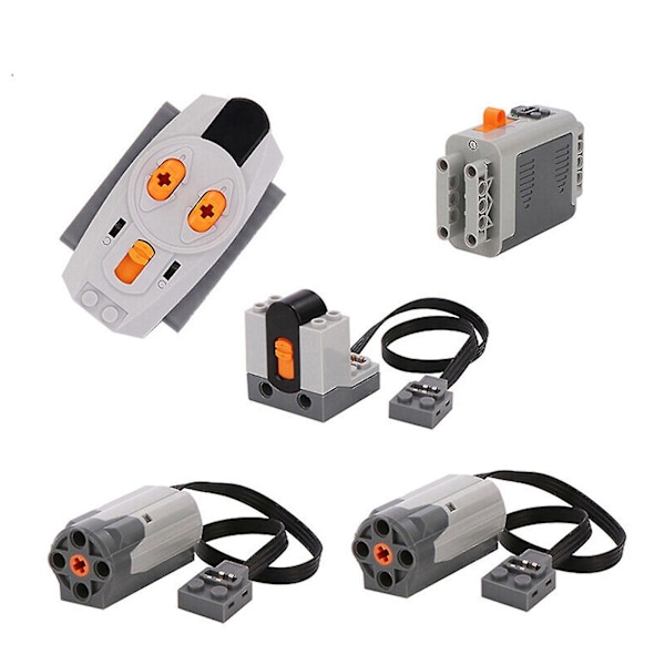 5pcs Power Functions M Motor Battery Ir Remote Receiver Set Robot Technic Parts New (xiatian)