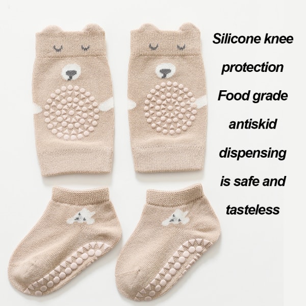 Baby Set Unisex knæpuder til småbørn Skridsikre ankel