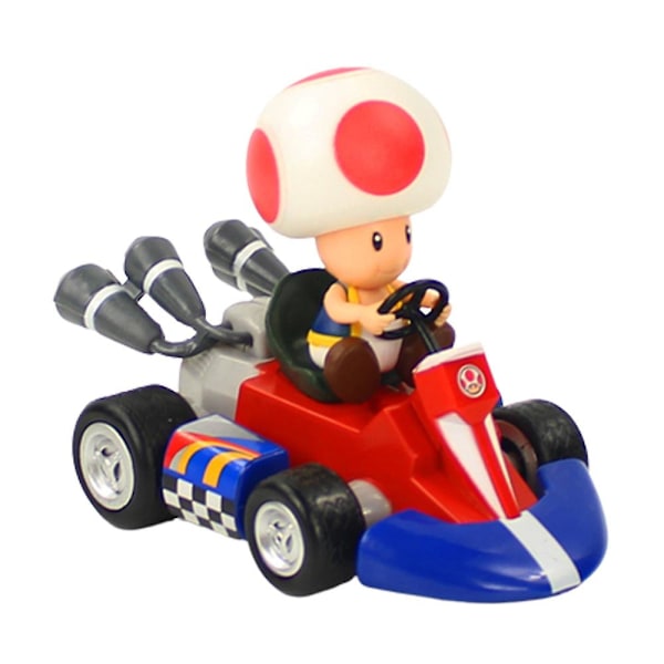 Super Mario Bros Kart Træk-Tilbage Biler Kage Topper Figurer Legetøj Racing Racer Leksaksbil Børn Drenge Gave Toad