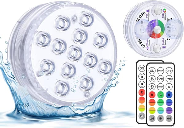 Poolbelysning LED med fjärrkontroll 2-pack{bt}
