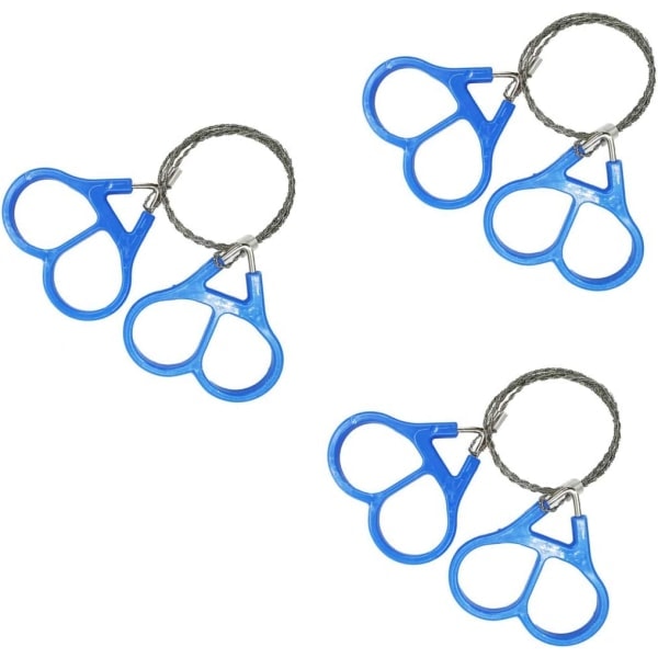 3X trådsav (blå) rustfrit stål lommekædesav minikabel Ge