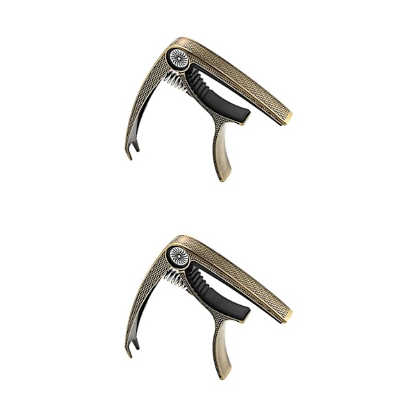 1/2/3 Gitar Capo for Akustisk Klips Hurtig Skift Klemme Nøkkel for Bronse 9.3x7.5x1.5cm Bronze 9.3x7.5x1.5cm 2 Set