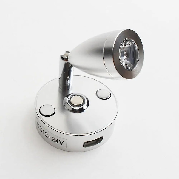 Dc12v 24v Rv Båd LED Læselampe Fleksibel Væglampe til Soveværelse Dekoration RV Lamper med USB Opladning Po Warm White A-Silver NO USB